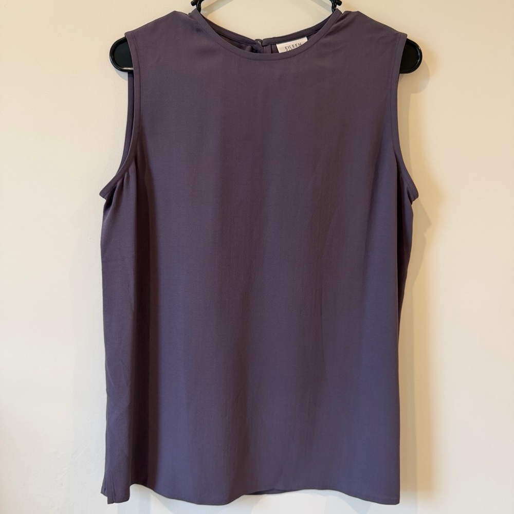 Eileen Fisher 100% Silk Sleeveless Crewneck Tank Top in Dusty Plum Size M